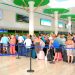 American Airlines fue la aerolínea que marcó el hito. El avión fue recibido con música y baile folclórico, a modo de celebración. - Fuente externa.