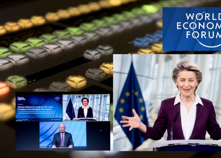 La presidenta de la Comisión Europea, Ursula von der Leyen, durante su participación en el Foro de Davos. | Fuente externa.