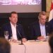 Víctor Bisonó y Luis Abinader durante conferencia de prensa
