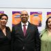 Lorena Seijo, coordinadora de AGARESO; Joel Arboleda, investigador a cargo de la encuesta y Syra Taveras Pineda, directora ejecutiva de CIPAF. - Fuente externa.