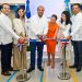1- El presidente ejecutivo del Banco de Reservas, Samuel Pereyra, corta la cinta inaugural de la nueva oficina Plaza Paseo del Mar, en Bávaro, junto a José Manuel Almonte, Fraysis Moronta, Haydee Kuret de Rainieri, Marjorie Nanita Molina e Ysidro García. - Fuente externa.