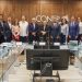 Junta directiva del CONEP junto a Celso Marranzini, presidente del CUED y el ministro de Energía y Minas, Joel Santos.- Fuente externa.