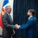 Luis Abinader y su homólogo de Chile, Gabriel Boric, en el Palacio de La Moneda.