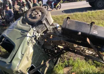 El accidente ocurrió en el kilómetro 72 de la Autopista Duarte, en dirección Santiago-Santo Domingo.