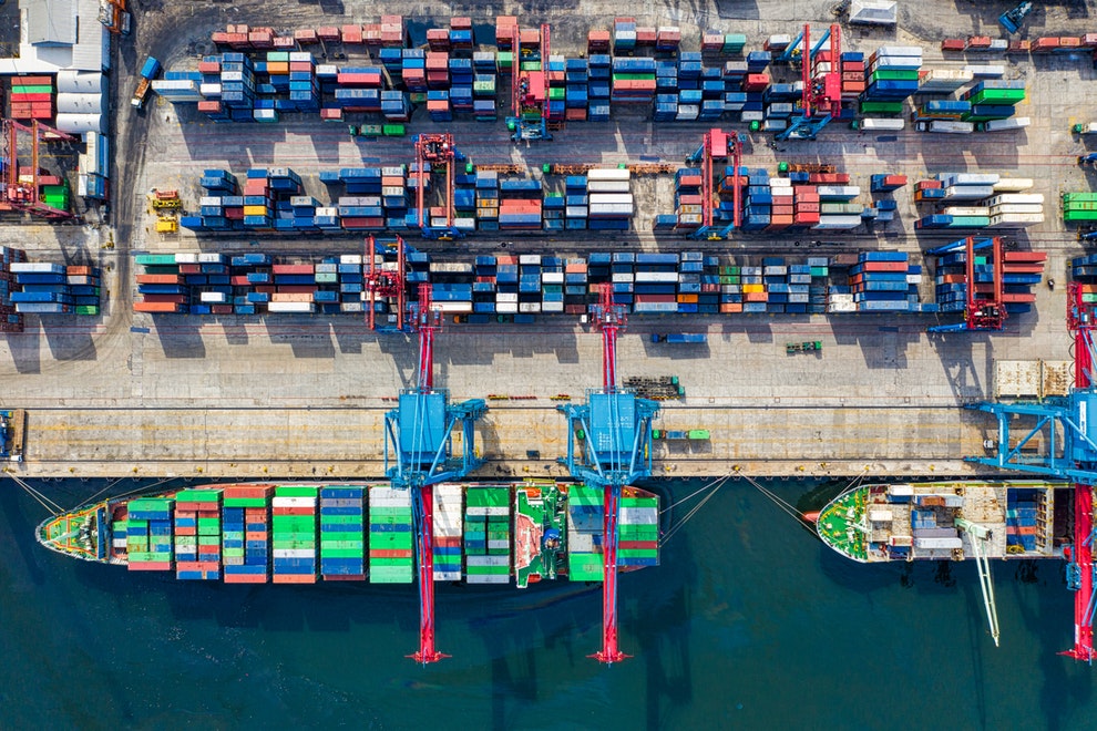 birds eye view photo of freight containers 2226458