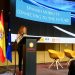 La ministra de Transportes, Movilidad y Agenda Urbana, Raquel Sánchez, interviene en una jornada sobre movilidad sostenible en el Pabellón de España en Expo Dubái 2020. | Iñigo Álvarez, EFE.