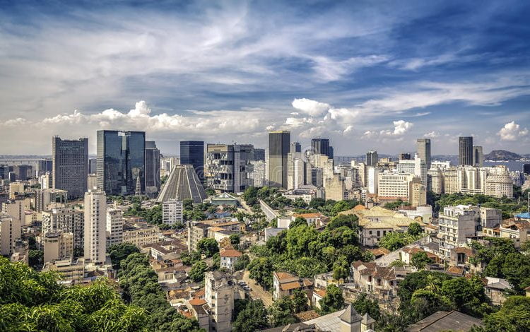 Centro de la ciudad financiera de Rio de Jainero, Brasil.
