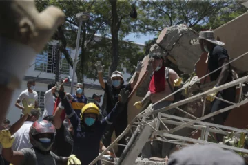 Al menos 87 personas resultaron heridas tras el fuerte sismo.