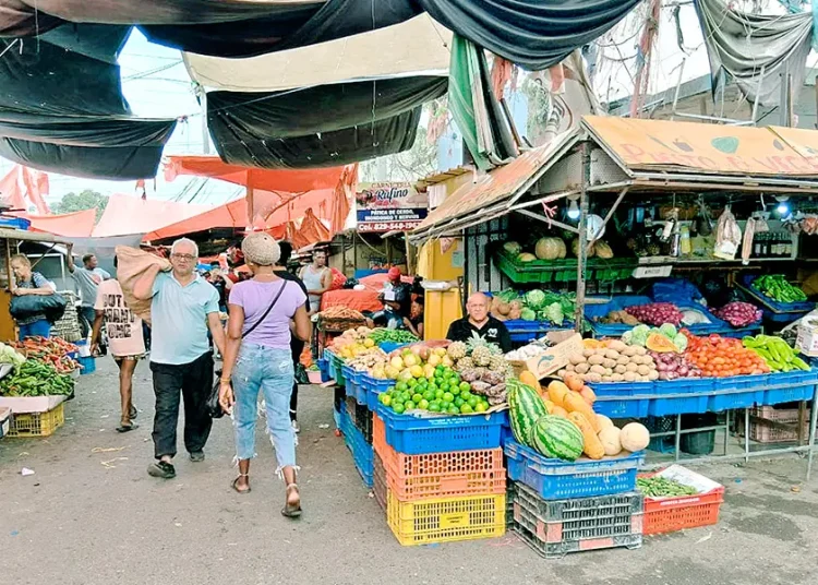 Estanterías de colmado con productos de consumo masivo afectados por alzas de precios.
