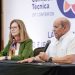 Director general del Infotep, Rafael Santos Badía y Anne Caroline Posthuma, directora de OIT/Cinterfor. | Fuente externa.