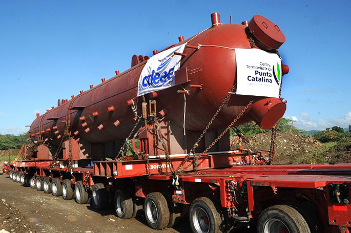 En días pasados llegó al país uno de los dos domos a vapor para las plantas a carbón de Punta Catalina.