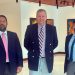 Ernesto Molina, Eduardo Ferreti y Joaquín Dagnino, ejecutivos de Feller Rate en visita a elDinero.