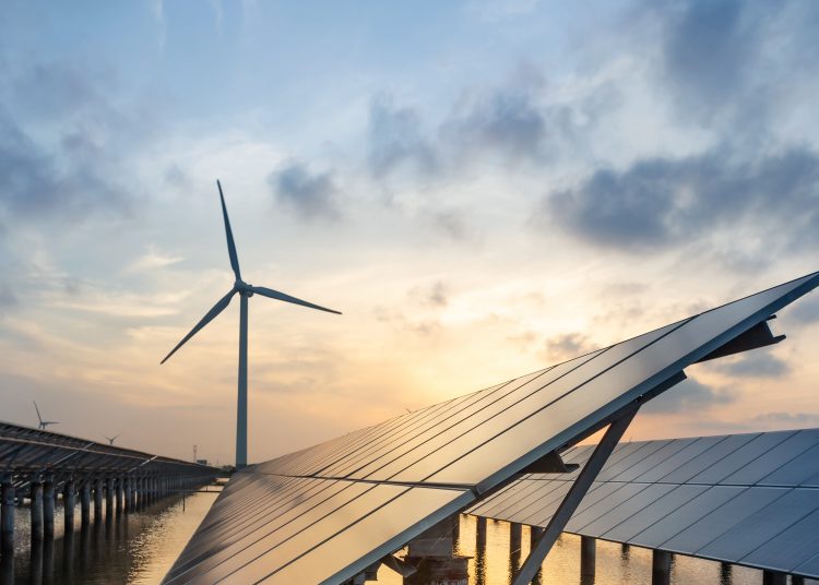 Solar,Panels,And,Wind,Power,,Clean,Energy,In,Nature