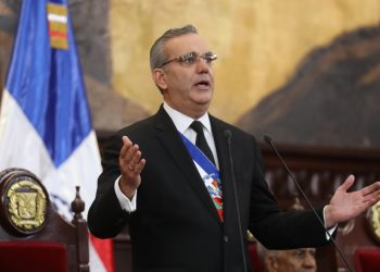 Luis Abinader, durante su alocución en el Congreso Nacional. - Fuente externa.