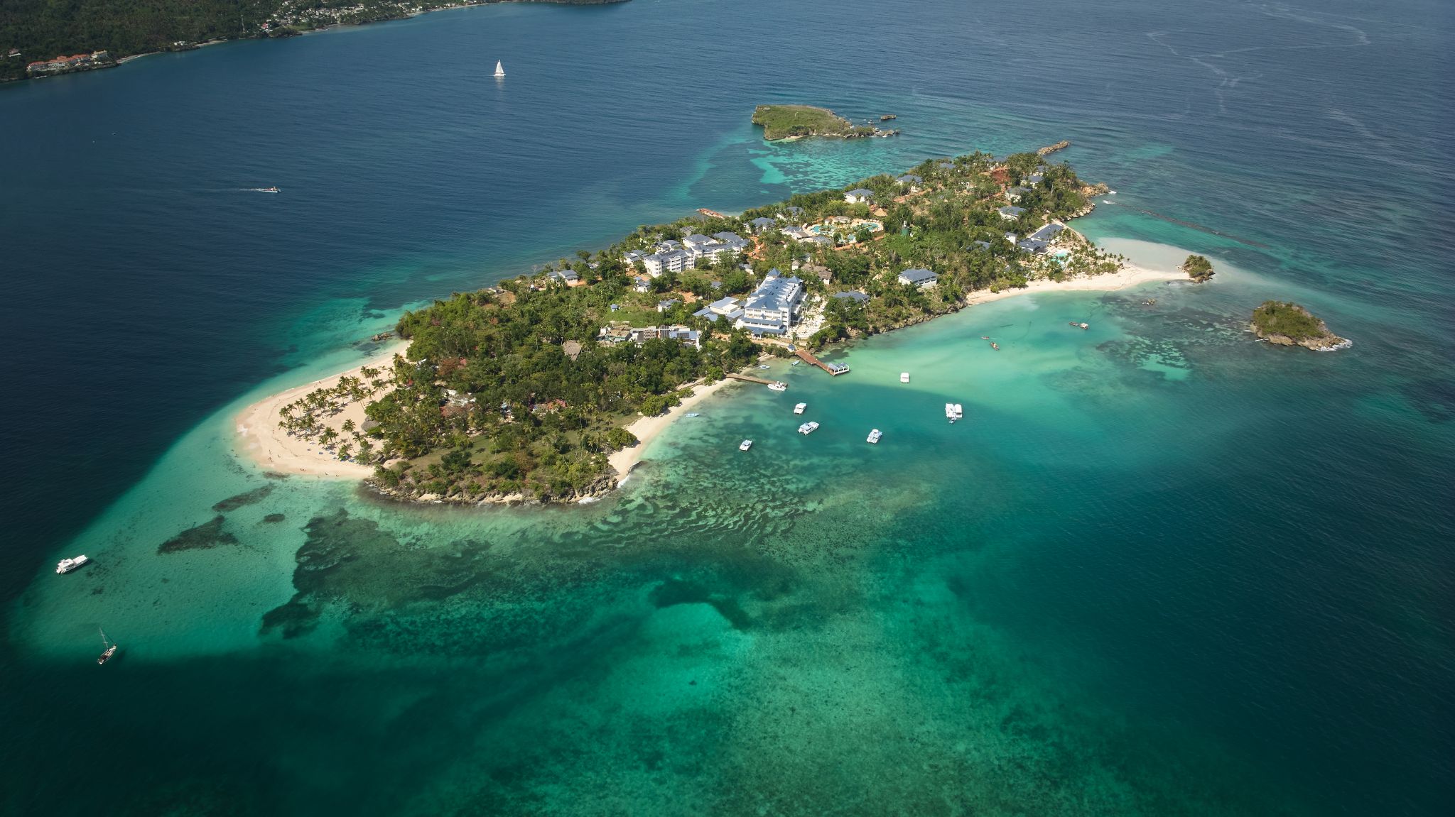 Vista aérea de Cayo Levantado