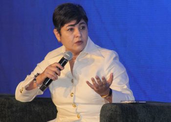 Germania Montás durante el panel de finanzas en el Foro Económico elDinero 2024.