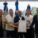 El documento expresa que se certifica que se ha efectuado la verificación del cumplimiento por parte de esta instalación portuaria.