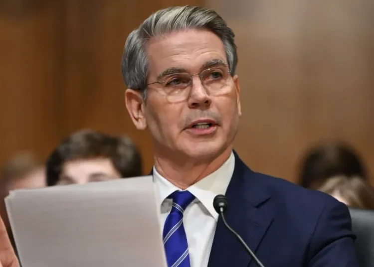 El secretario del Tesoro de EE.UU., Scott Bessent, durante las reuniones de primavera del FMI en Washington.