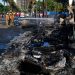 El siniestro ocasionó densa humareda y trastornos en el tránsito de la zona.
